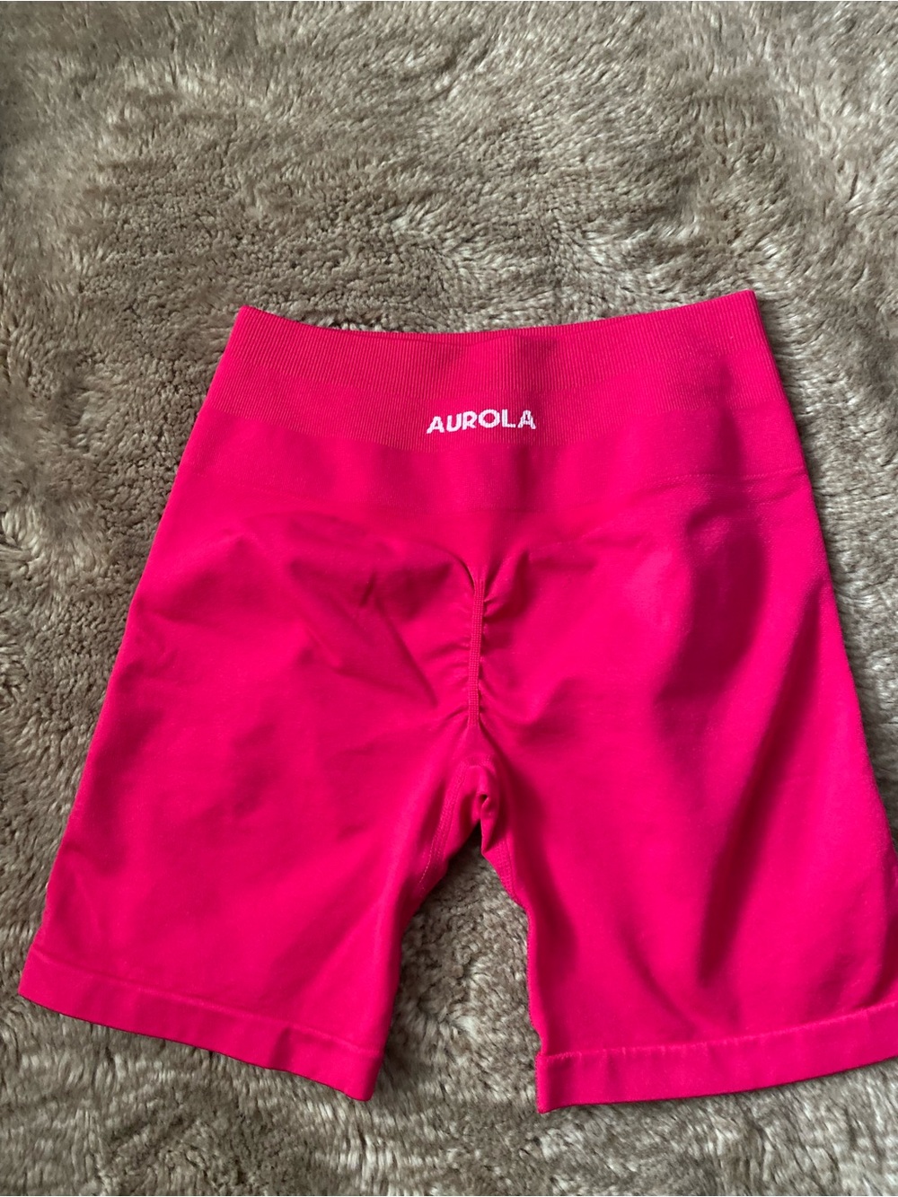 AUROLA Women's High-Waist Athletic Shorts - Neon Green & Hot Pink - Picture 8 of 8